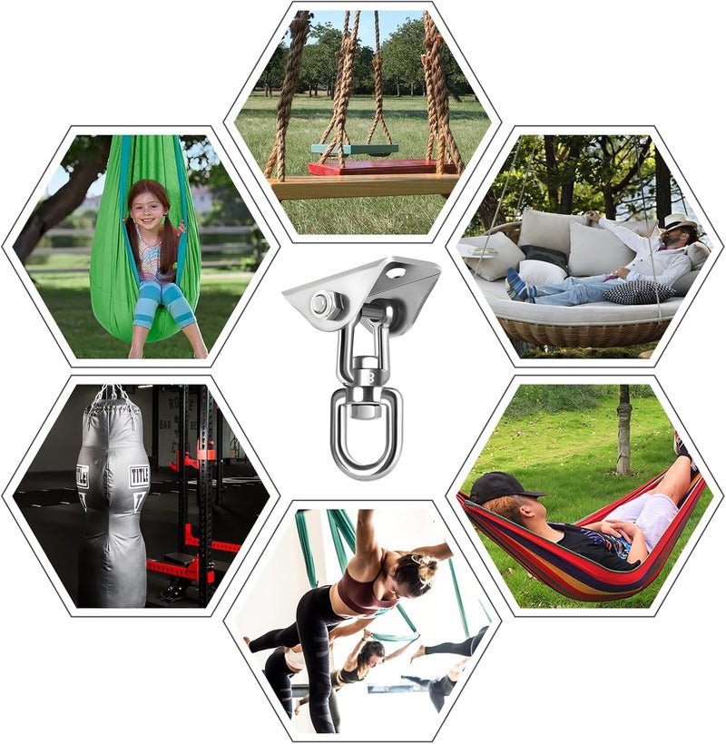YOSE Hammock Hanging kit,360°Rotating 1200 lb Capacity Heavy Duty,Hanger & Swing Hook Snap for Concrete Wood,Hammock,Veranda Seat,Chair,Swing Sets,Yoga and Gym（Without Chain ） - Image 5